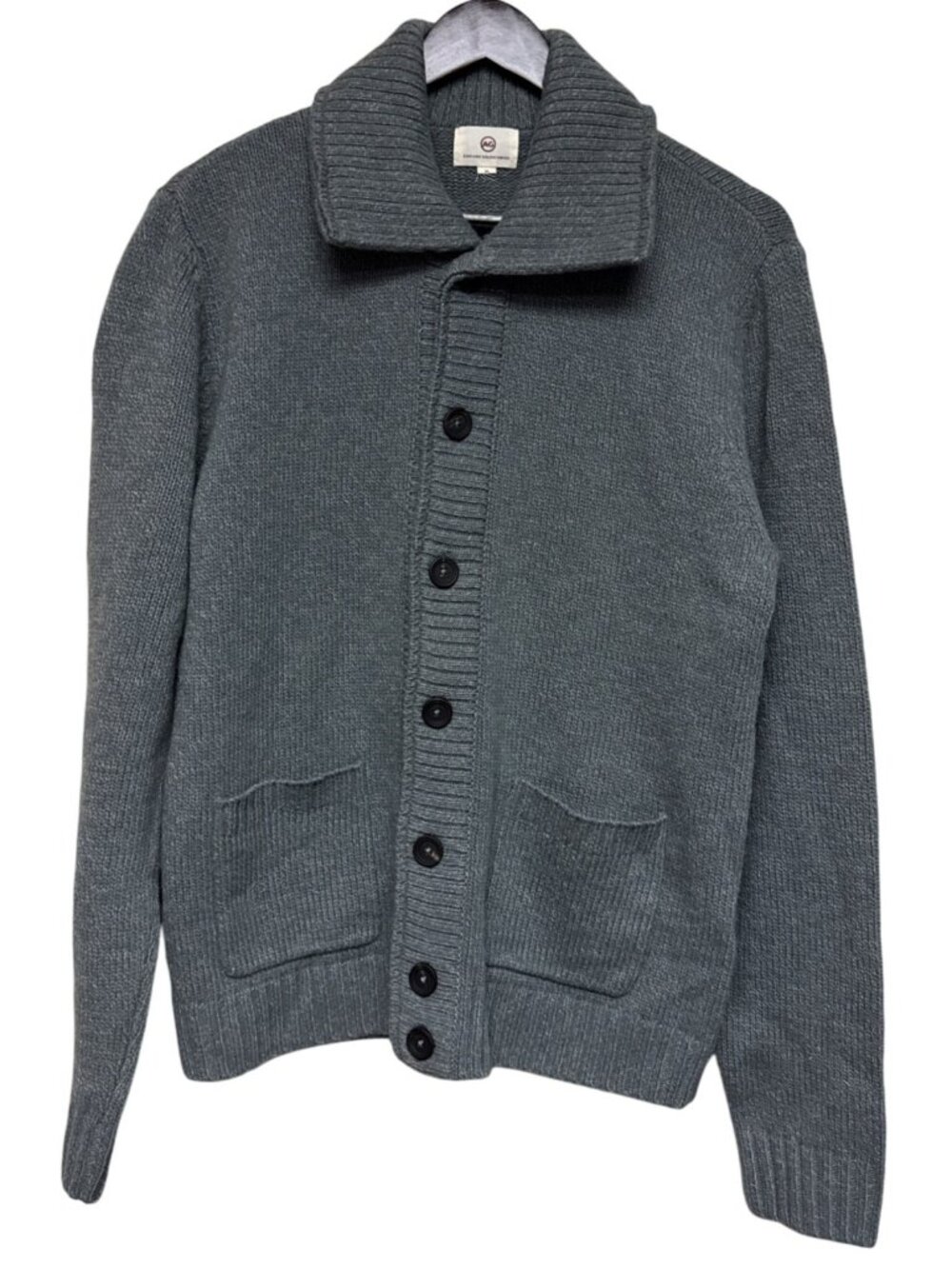 AG Adriano Goldschmied Men's Cardigan Sweater M Gray Cotton Button Front NWOT